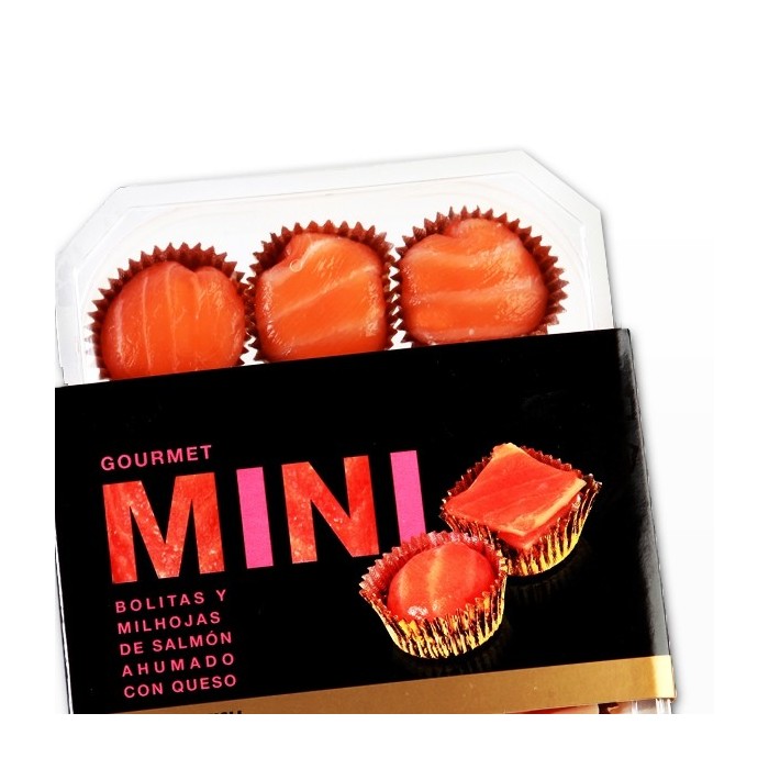 Bolitas y Milhojas de Salmón y Queso 9/6 und