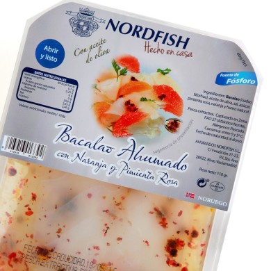 Bacalao Ahumado a la Naranja y Pimienta Rosa