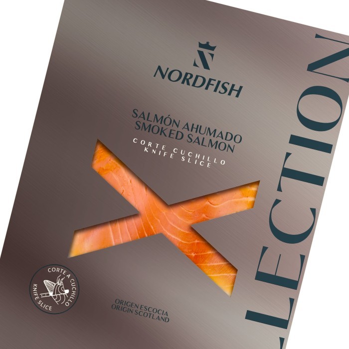 Salmón Escocés Ahumado sobre, Corte a Cuchillo 80 gr.