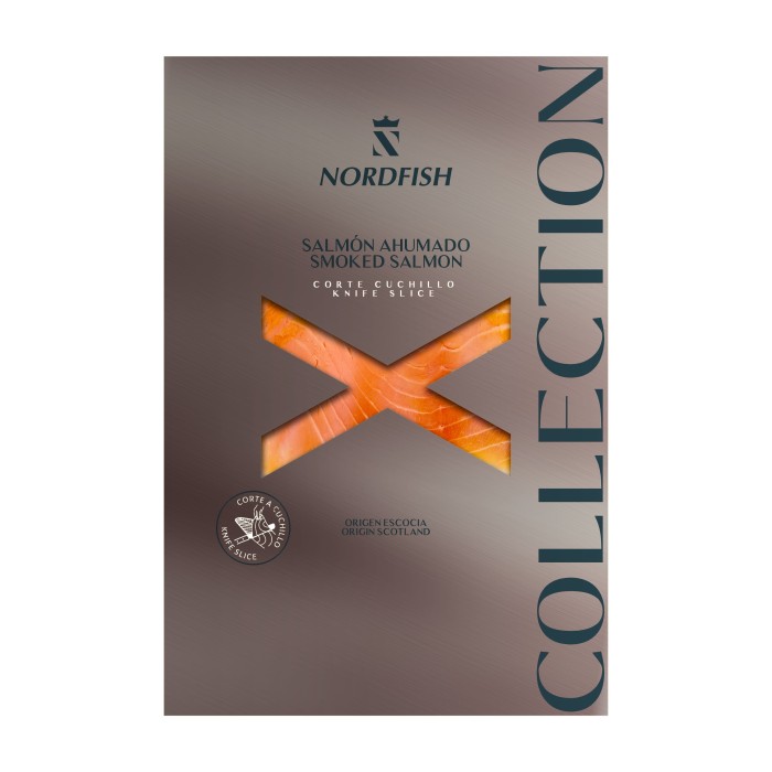 Salmón Escocés Ahumado sobre, Corte a Cuchillo 80 gr.