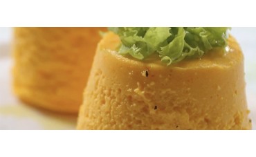 Flan salado de zanahoria y salmón