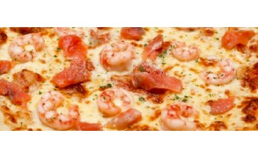 Pizza de salmón y gambas: rica, rápida y diferente