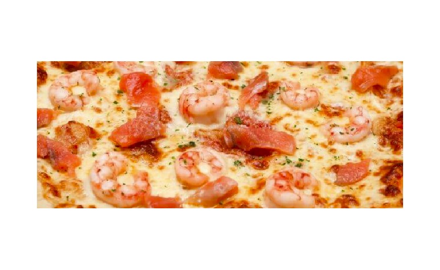 Pizza de salmón y gambas: rica, rápida y diferente