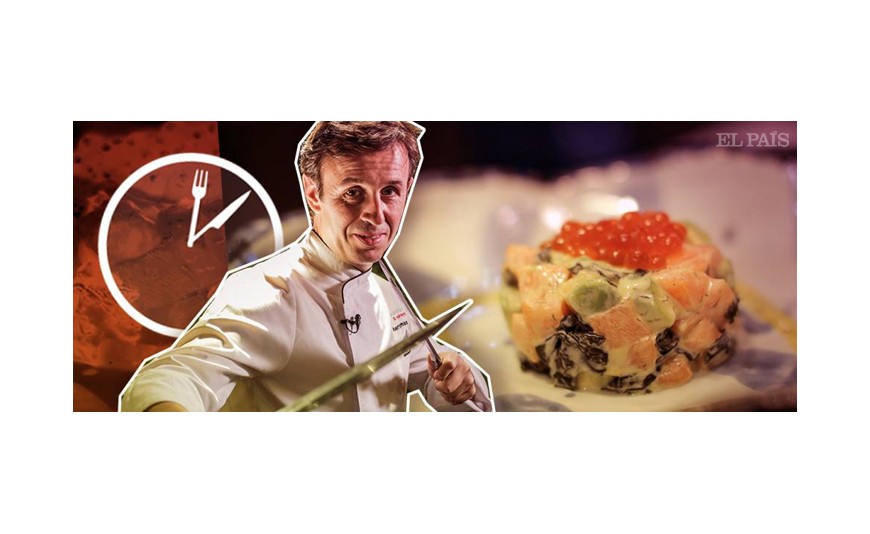 Tartar de salmón y wakame con ensalada fresca de eneldo