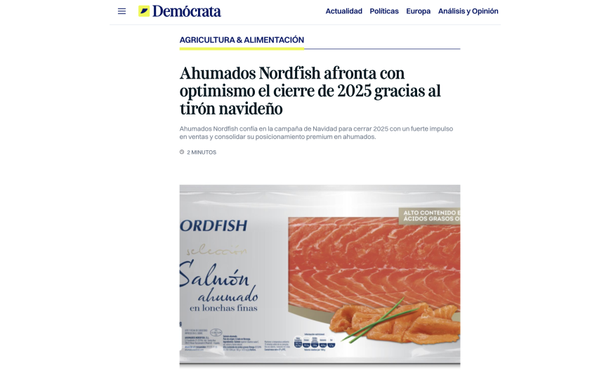 Ahumados Nordfish afronta con optimismo el cierre de 2025 impulsado por la temporada navideña