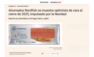 Ahumados Nordfish afronta el cierre de 2025 con optimismo tras el impulso de la campaña navideña