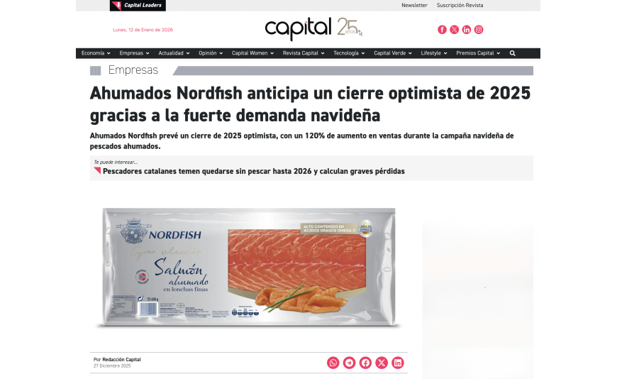 Ahumados Nordfish anticipa un cierre optimista de 2025 gracias a la fuerte demanda navideña