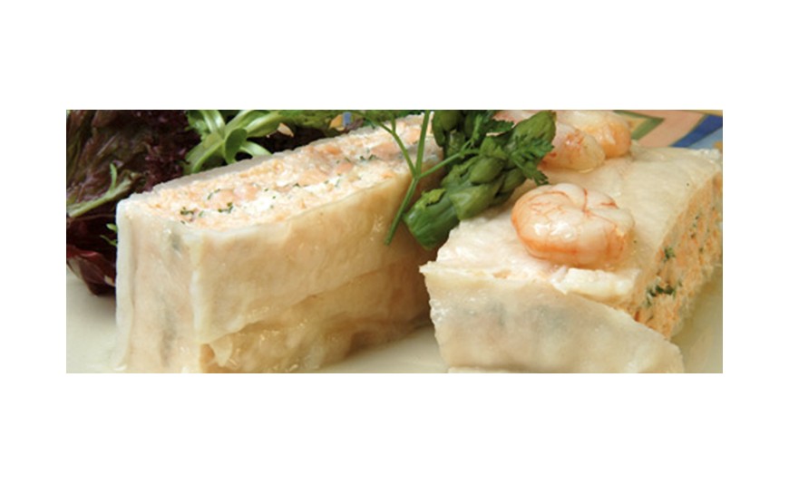 Pastel de salmón y gambas
