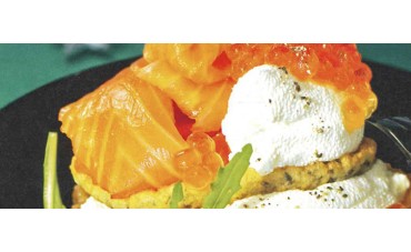 Galletas de eneldo con salmón ahumado