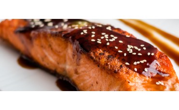 Lomo de salmón con reducción de cerveza Guinness